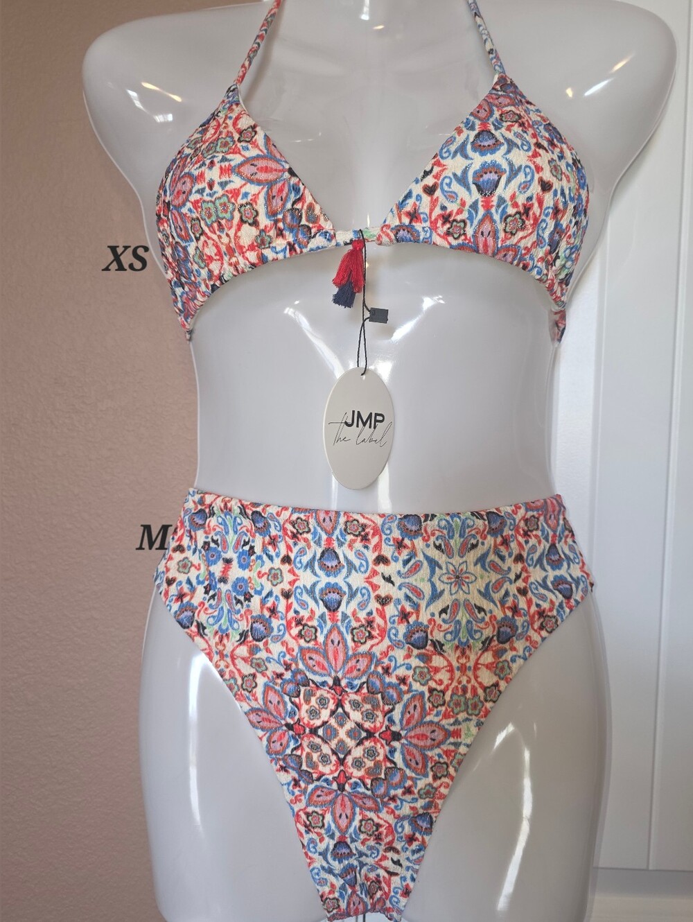 NWT JMP The Label Bikini Set Capri / Monaco XS/M Red White Blue